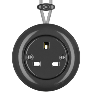 PORCELAIN KATY PATY COLONA ROUND SURFACE MOUNTED UK SOCKET DARK GREY - DYKE & DEAN
