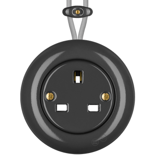 PORCELAIN KATY PATY COLONA ROUND SURFACE MOUNTED UK SOCKET DARK GREY - DYKE & DEAN