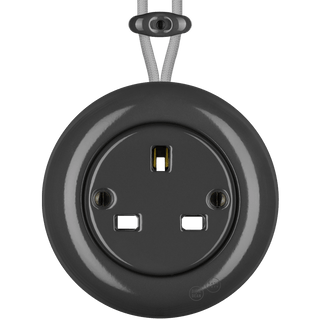 PORCELAIN KATY PATY COLONA ROUND SURFACE MOUNTED UK SOCKET DARK GREY - DYKE & DEAN