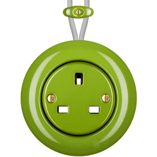 PORCELAIN KATY PATY COLONA ROUND SURFACE MOUNTED UK SOCKET GREEN - DYKE & DEAN