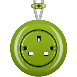 PORCELAIN KATY PATY COLONA ROUND SURFACE MOUNTED UK SOCKET GREEN - DYKE & DEAN