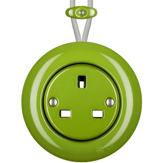 PORCELAIN KATY PATY COLONA ROUND SURFACE MOUNTED UK SOCKET GREEN - DYKE & DEAN