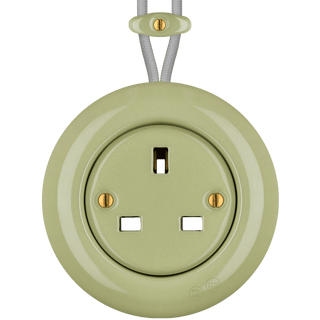 PORCELAIN KATY PATY COLONA ROUND SURFACE MOUNTED UK SOCKET MOSS GREEN - DYKE & DEAN