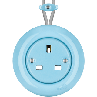 PORCELAIN KATY PATY COLONA ROUND SURFACE MOUNTED UK SOCKET PASTEL BLUE - DYKE & DEAN