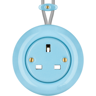 PORCELAIN KATY PATY COLONA ROUND SURFACE MOUNTED UK SOCKET PASTEL BLUE - DYKE & DEAN