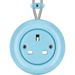PORCELAIN KATY PATY COLONA ROUND SURFACE MOUNTED UK SOCKET PASTEL BLUE - DYKE & DEAN