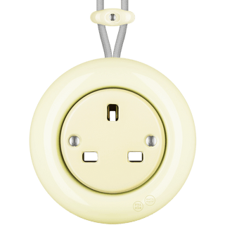 PORCELAIN KATY PATY COLONA ROUND SURFACE MOUNTED UK SOCKET VANILLA - DYKE & DEAN