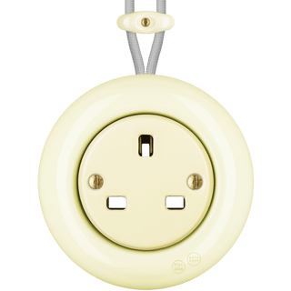 PORCELAIN KATY PATY COLONA ROUND SURFACE MOUNTED UK SOCKET VANILLA - DYKE & DEAN