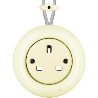 PORCELAIN KATY PATY COLONA ROUND SURFACE MOUNTED UK SOCKET VANILLA - DYKE & DEAN