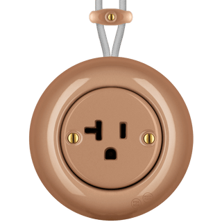 PORCELAIN KATY PATY COLONA ROUND SURFACE MOUNTED USA 20AMP SOCKET DERMA - DYKE & DEAN
