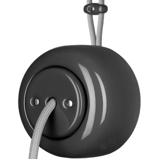 PORCELAIN ROUND SURFACE MOUNTED CABLE GLAND SOCKET DARK GREY - DYKE & DEAN