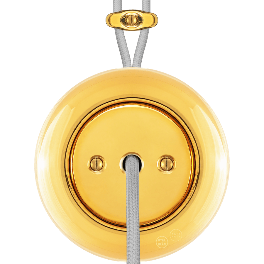 PORCELAIN ROUND SURFACE MOUNTED CABLE GLAND SOCKET GOLD - DYKE & DEAN