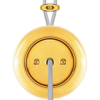 PORCELAIN ROUND SURFACE MOUNTED CABLE GLAND SOCKET GOLD - DYKE & DEAN
