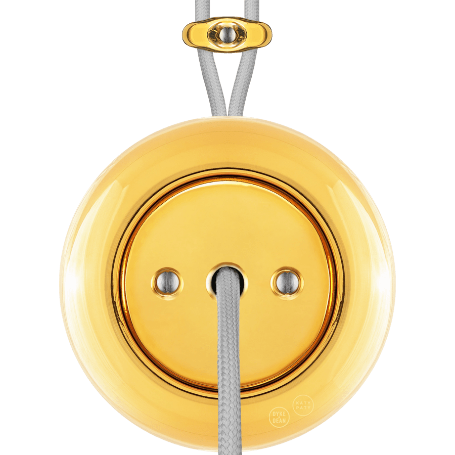 PORCELAIN ROUND SURFACE MOUNTED CABLE GLAND SOCKET GOLD - DYKE & DEAN