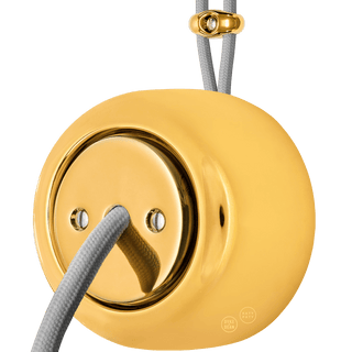 PORCELAIN ROUND SURFACE MOUNTED CABLE GLAND SOCKET GOLD - DYKE & DEAN