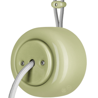 PORCELAIN ROUND SURFACE MOUNTED CABLE GLAND SOCKET MOSS GREEN - DYKE & DEAN