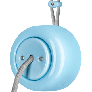 PORCELAIN ROUND SURFACE MOUNTED CABLE GLAND SOCKET PASTEL BLUE - DYKE & DEAN