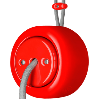 PORCELAIN ROUND SURFACE MOUNTED CABLE GLAND SOCKET RED - DYKE & DEAN
