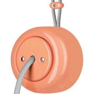 PORCELAIN ROUND SURFACE MOUNTED CABLE GLAND SOCKET SALMON PINK - DYKE & DEAN