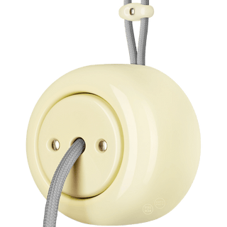 PORCELAIN ROUND SURFACE MOUNTED CABLE GLAND SOCKET VANILLA - DYKE & DEAN