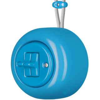 PORCELAIN ROUND SURFACE MOUNTED DOUBLE TOGGLE BUTTON SWITCH AZURE - DYKE & DEAN