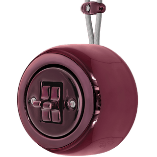 PORCELAIN ROUND SURFACE MOUNTED DOUBLE TOGGLE BUTTON SWITCH PURPLE - DYKE & DEAN