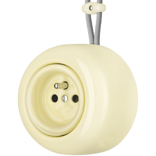 PORCELAIN ROUND SURFACE MOUNTED EURO SOCKET VANILLA - DYKE & DEAN