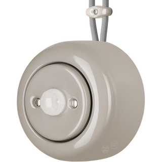 PORCELAIN ROUND SURFACE MOUNTED MOTION SENSOR CAPPUCCINO - DYKE & DEAN