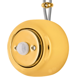 PORCELAIN ROUND SURFACE MOUNTED MOTION SENSOR GOLD - DYKE & DEAN