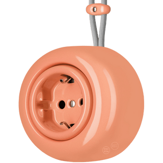 PORCELAIN ROUND SURFACE MOUNTED SCHUKO SOCKET SALMON PINK - DYKE & DEAN