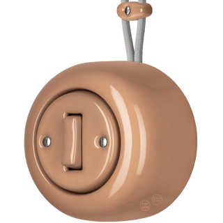 PORCELAIN ROUND SURFACE MOUNTED SLIM BUTTON SWITCH DERMA - DYKE & DEAN