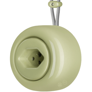 PORCELAIN ROUND SURFACE MOUNTED SWISS SOCKET MOSS GREEN - DYKE & DEAN