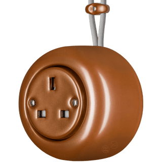 PORCELAIN ROUND SURFACE MOUNTED UK SOCKET COPPER - DYKE & DEAN