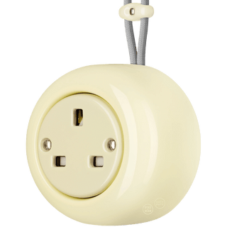 PORCELAIN ROUND SURFACE MOUNTED UK SOCKET VANILLA - DYKE & DEAN