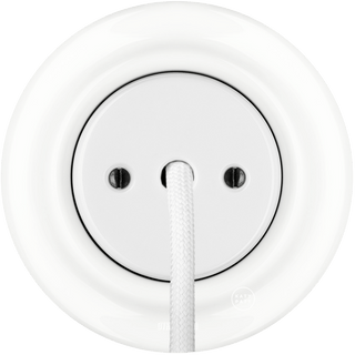PORCELAIN WALL CABLE GLAND SOCKET WHITE - DYKE & DEAN