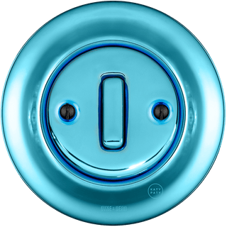 PORCELAIN WALL LIGHT SWITCH SKY BLUE SLIM BUTTON - DYKE & DEAN