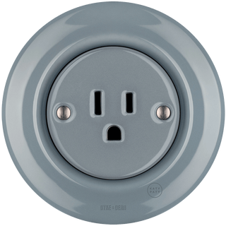 PORCELAIN WALL SOCKET ASH GREY USA 15 AMP - DYKE & DEAN