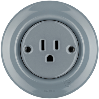PORCELAIN WALL SOCKET ASH GREY USA 15 AMP - DYKE & DEAN