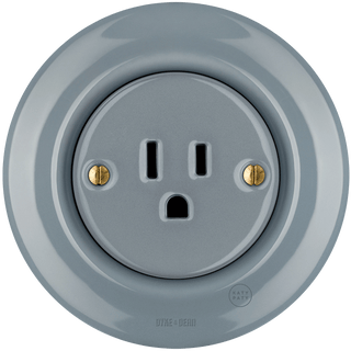 PORCELAIN WALL SOCKET ASH GREY USA 15 AMP - DYKE & DEAN