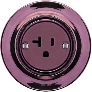 PORCELAIN WALL SOCKET PURPLE USA 20 AMP - DYKE & DEAN