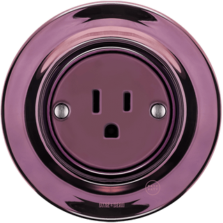 PORCELAIN WALL SOCKET USA PURPLE 15 AMP - DYKE & DEAN