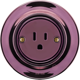 PORCELAIN WALL SOCKET USA PURPLE 15 AMP - DYKE & DEAN