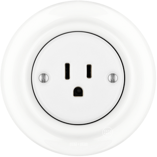 PORCELAIN WALL SOCKET USA WHITE 15 AMP - DYKE & DEAN