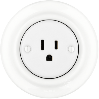 PORCELAIN WALL SOCKET USA WHITE 15 AMP - DYKE & DEAN
