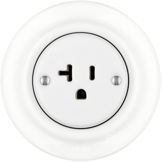 PORCELAIN WALL SOCKET USA WHITE 20 AMP - DYKE & DEAN