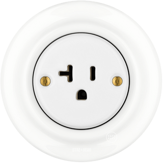 PORCELAIN WALL SOCKET USA WHITE 20 AMP - DYKE & DEAN