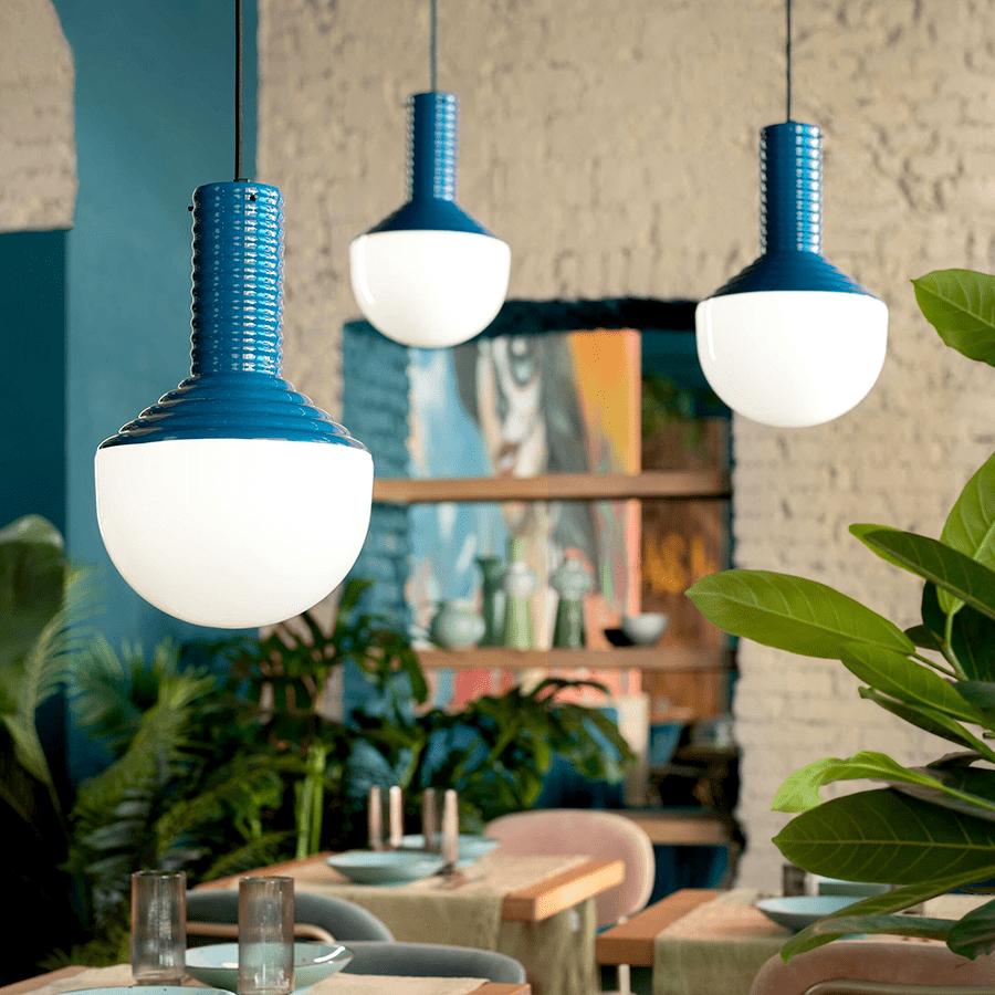 SELARÒN RIBBED CERAMIC PENDANT LAMP - DYKE & DEAN