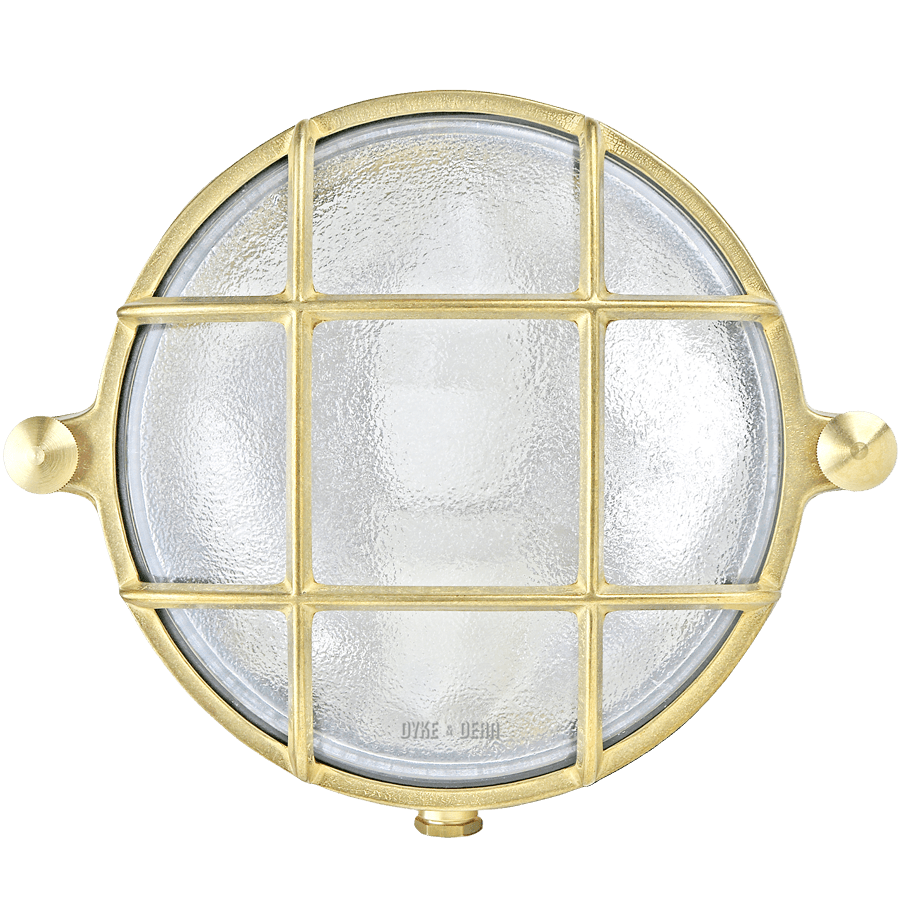 SMALL ROUND BRASS BULKHEAD LAMP - DYKE & DEAN