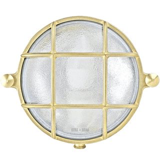 SMALL ROUND BRASS BULKHEAD LAMP - DYKE & DEAN