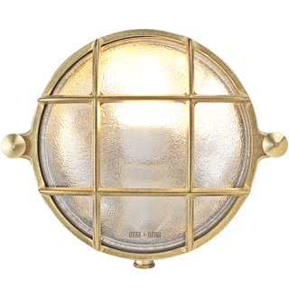 SMALL ROUND BRASS BULKHEAD LAMP - DYKE & DEAN